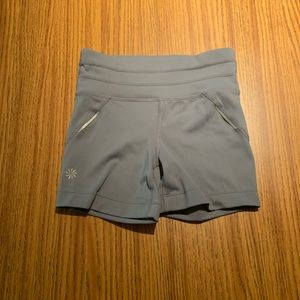 grey high waisted athleta shorts